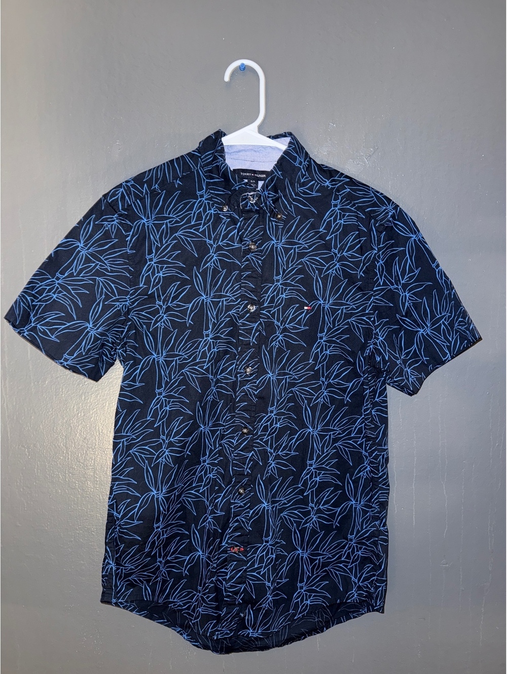 Tommy Hilfiger Custom Fit Short Sleeve Button-Up Shirt S/P